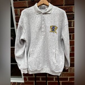 Vintage RAMS Gray Men's  fleece Polo Shirt